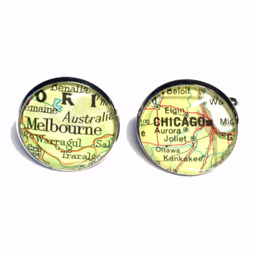 Personalised Map Silver Cufflinks