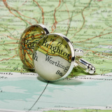 Personalised Map Silver Cufflinks