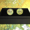 Personalised Map Silver Cufflinks