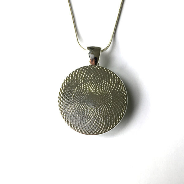 Round Silver Plated Map Pendant Necklace
