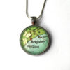Round Silver Plated Map Pendant Necklace