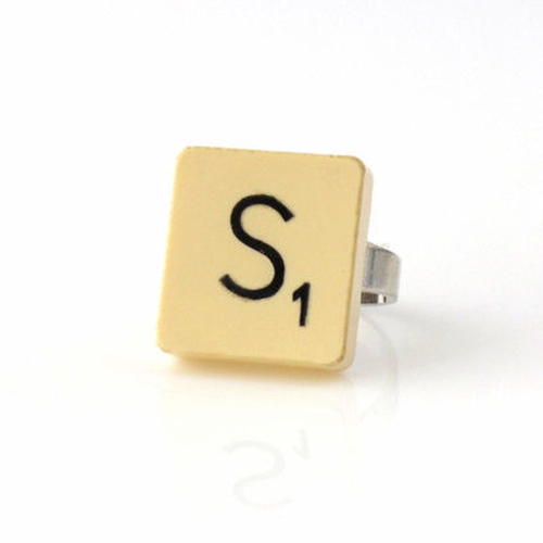 Vintage Scrabble Tile Ring
