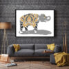 Damasked Elephant silkscreen Print