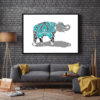 Damasked Elephant silkscreen Print
