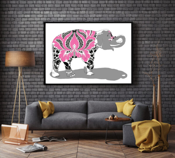 Damasked Elephant silkscreen Print