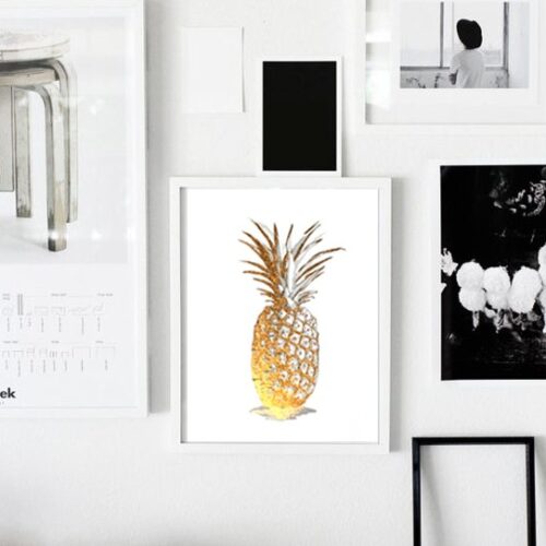 Pineapple gold foil Print