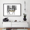 Zebra Silkscreen Print by Charlie Doodle Zebra Barcode silkscreen Print